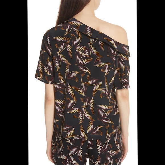 🔥🔥🔥NWT A.L.C Silk Josephine Off Shoulder Blouse - Picture 4 of 5